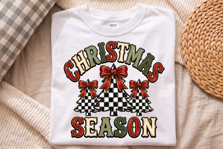 Christmas Season Png, Checkerboard Tree Sublimation