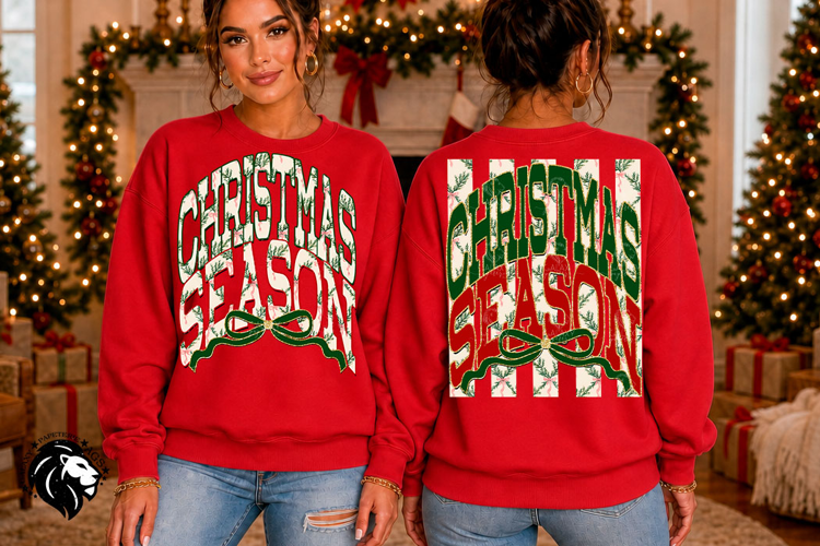 Christmas Season PNG | Retro Red Green Sublimation
