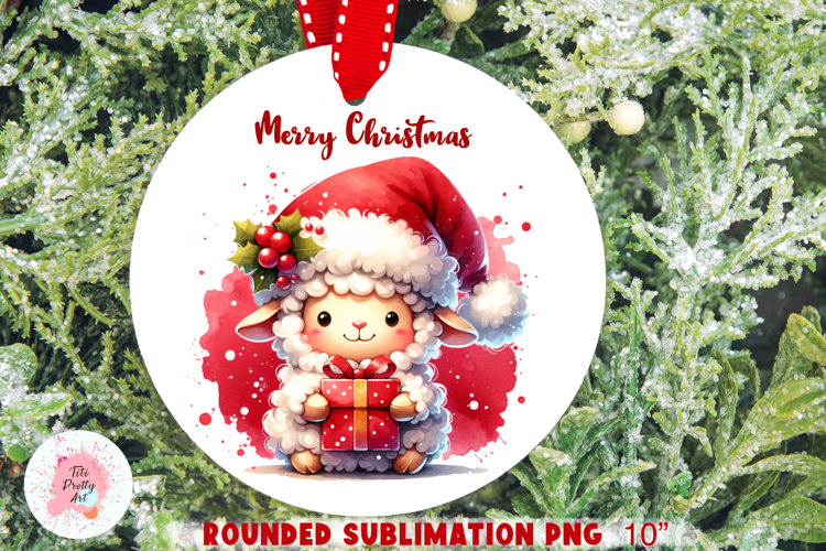3D Christmas Keychain 3D PNG, Rounded Circle Keychain Sublimation