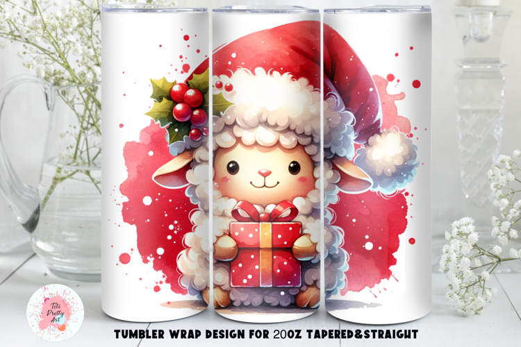 Christmas Sheep Winter Time Tumbler Wrap, Christmas PNG
