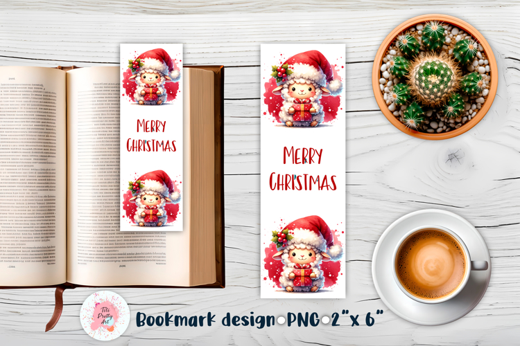 Christmas Sheep Winter Vibes Bookmark Sublimation Design PNG