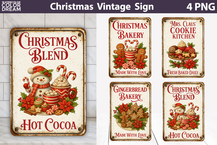 Vintage Christmas Sign | Farm Christmas Baking