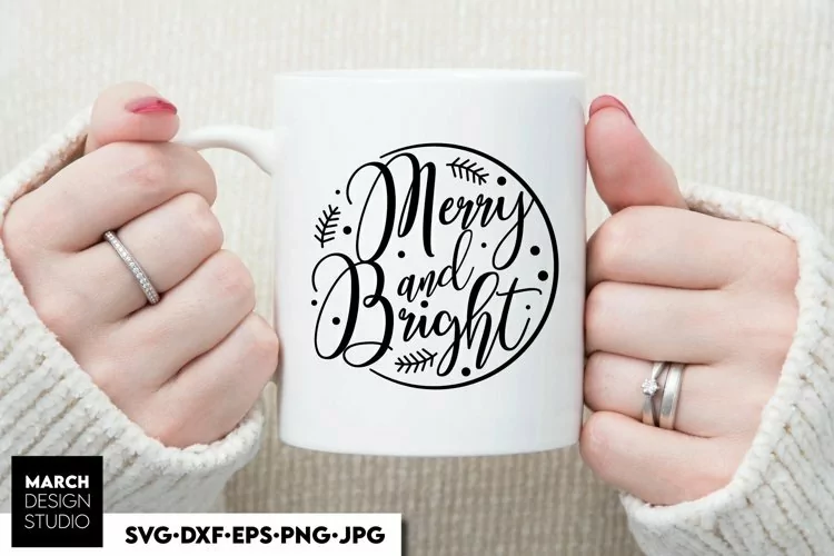 Merry and Bright Christmas svg | Christmas quotes svg