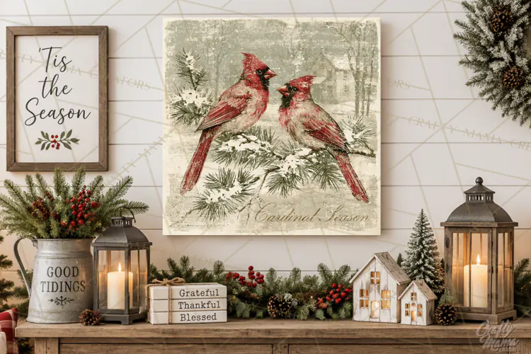 Snowy Farmhouse Winter Decor, Rustic Winter Signs PNG