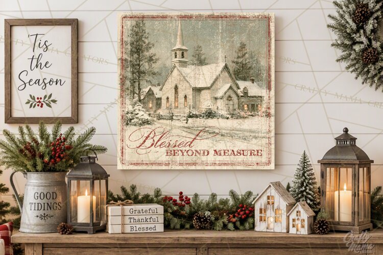 Snowy Farmhouse Winter Decor, Rustic Winter Signs PNG example image 1