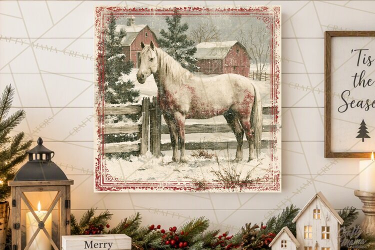Snowy Farmhouse Winter Decor, Rustic Winter Signs PNG example image 1