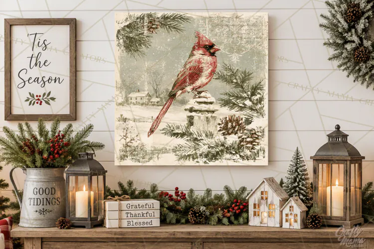 Snowy Farmhouse Winter Decor, Rustic Winter Signs PNG