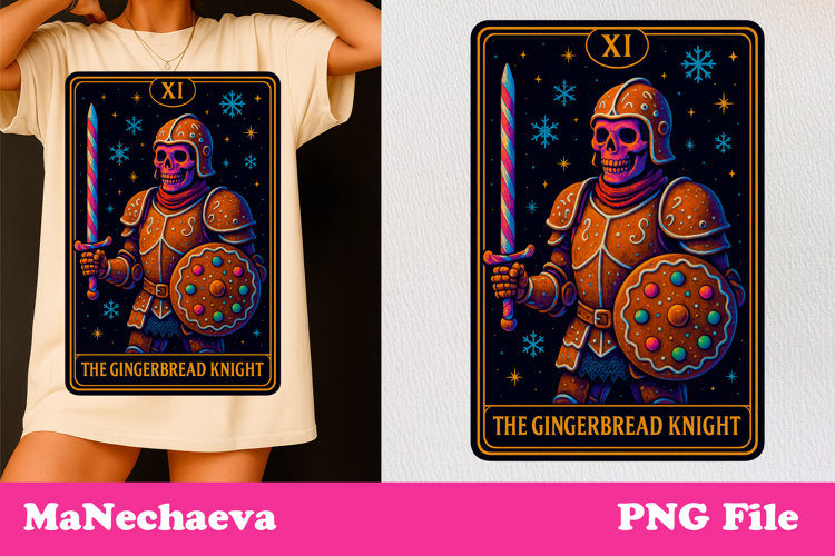Christmas Skeleton Tarot Card | Neon Iridescent Sublimation