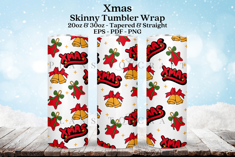 Christmas Skinny Tumbler Sublimation Wrap SVG