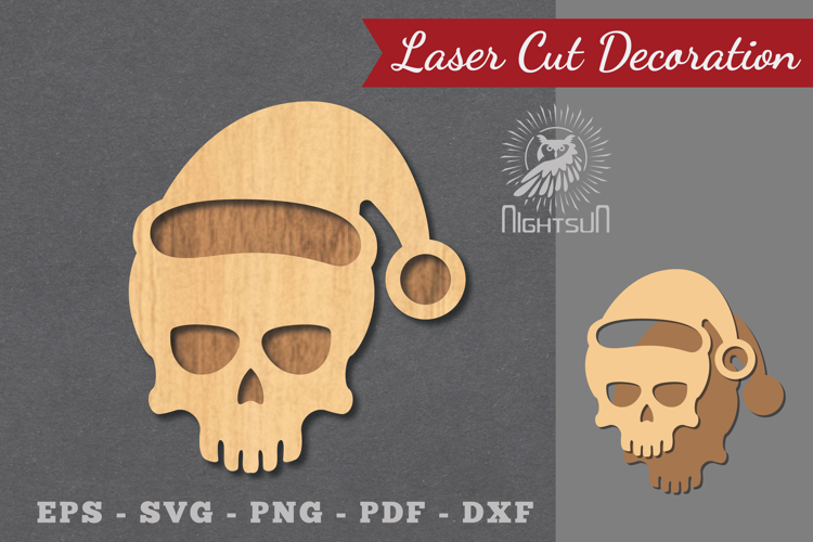 Christmas Skull Laser Cut Decoration