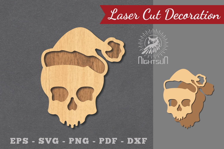 Christmas Skull Laser Cut Decoration