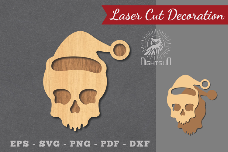 Christmas Skull Laser Cut Decoration