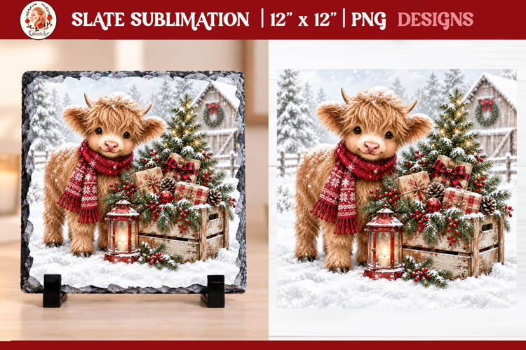 Rustic Vintage Christmas Farmhouse slate sublimation