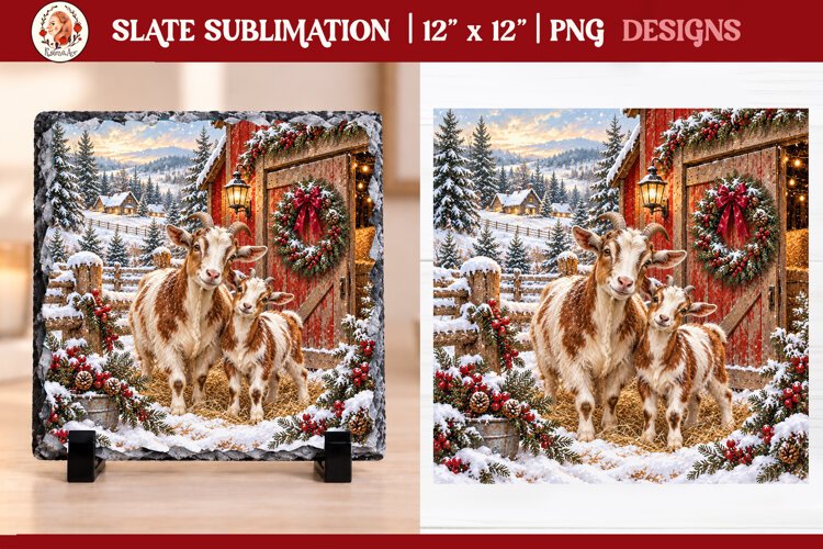 Christmas farm slate sublimation PNG example image 1