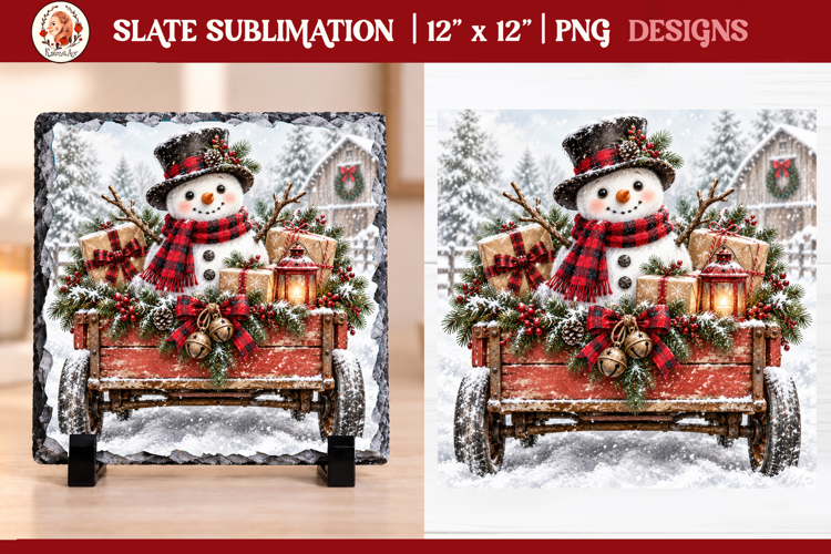 Rustic Vintage Christmas Farmhouse slate sublimation