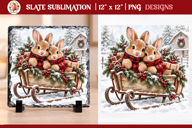 Rustic Vintage Christmas Farmhouse slate sublimation