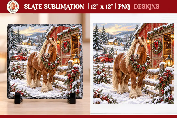 Christmas farm slate sublimation PNG