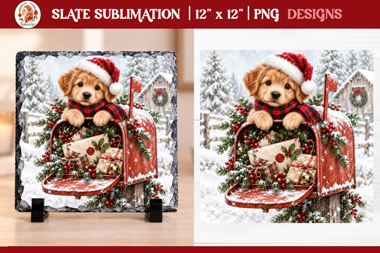 Rustic Vintage Christmas Farmhouse slate sublimation