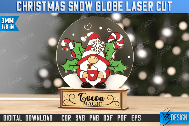 Snow Globe Laser Cut| Christmas Decorations |Christmas Gnome