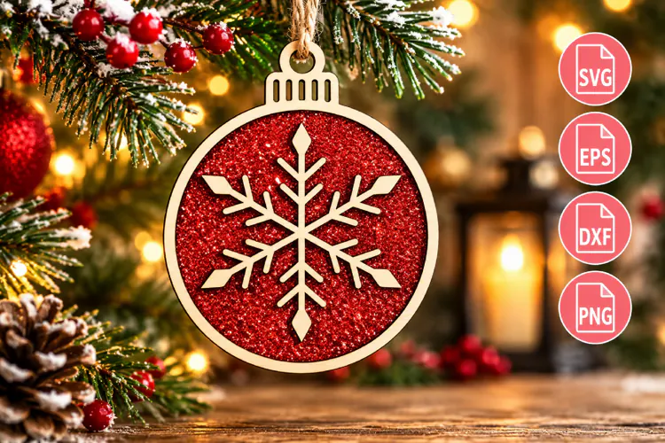 Christmas Snowflake SVG Laser Cut