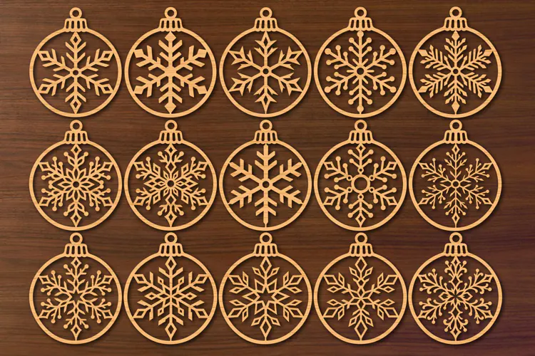 Christmas Snowflakes Ornament svg, Christmas Decor Laser Cut