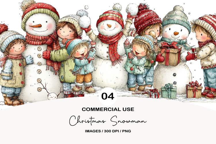 Christmas Snowman Clipart Image 3