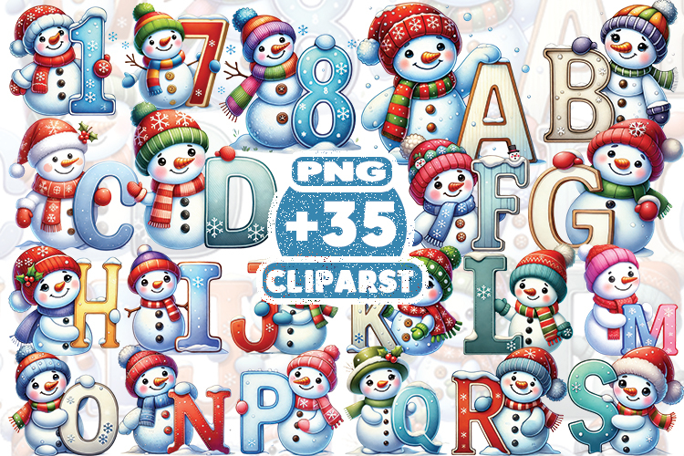 Christmas Snowman Clipart Image 8