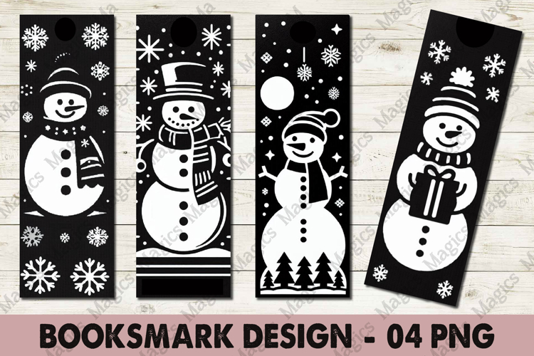 Christmas Snowman Bookmarks Design