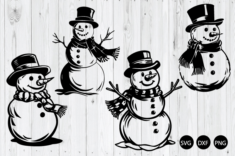 Christmas Snowman SVG, Christmas Silhouette SVG