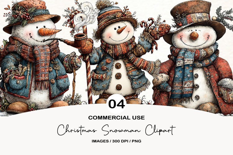Christmas Snowman Clipart Image 4