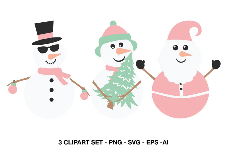 Christmas Snowman Clipart SVG