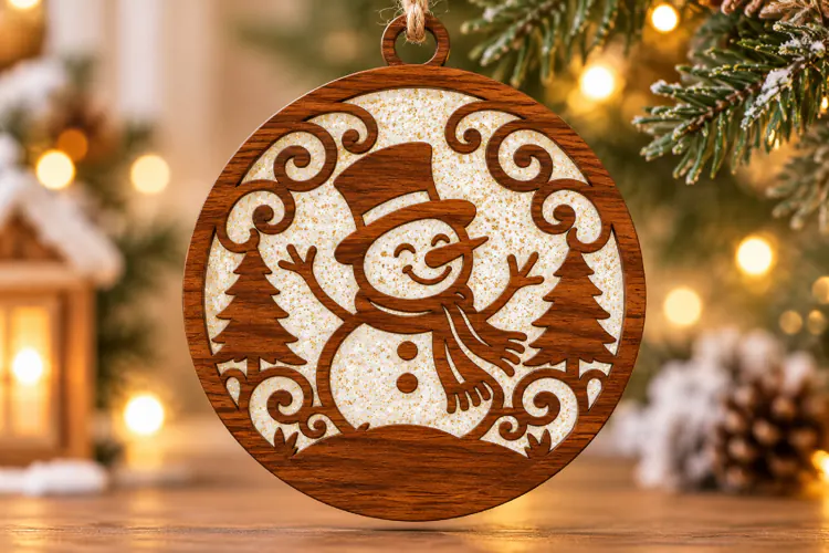 Christmas Snowman Laser Cut SVG