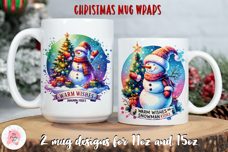Christmas Snowman Mug Wrap Sublimation Bundle for 11oz&15oz