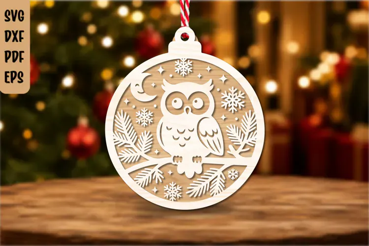 Christmas Snowman Ornament SVG Cut File