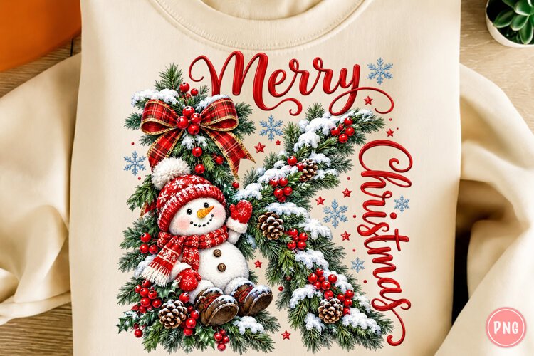 Christmas Snowman PNG example image 1