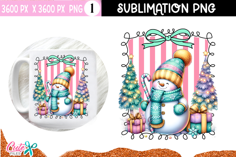 Holiday Snowman Sublimation PNG | Christmas Craft Design