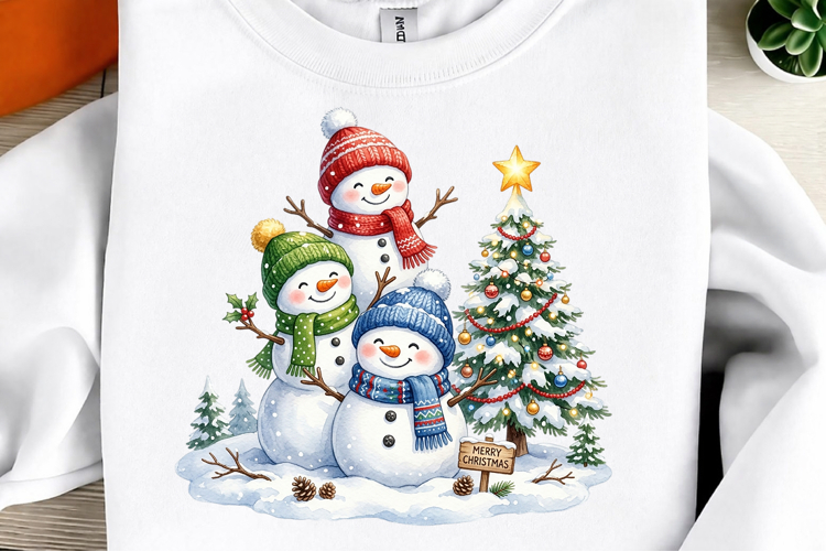 Christmas Snowman Sweatshirt PNG