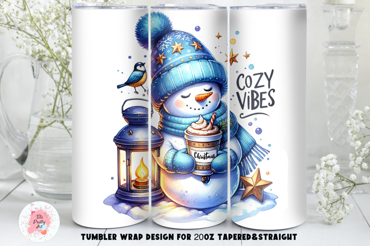 Christmas Snowman Winter Time Tumbler Wrap, Christmas PNG