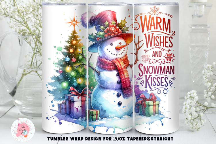 Christmas Snowman Winter Time Tumbler Wrap, Christmas PNG
