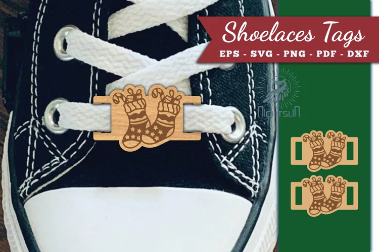 Christmas Sock Shoelaces Tags Laser Cut SVG
