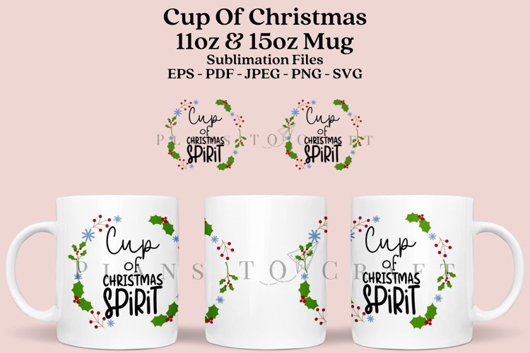 christmas spirit coffee mug sublimation wrap glass mug wrap svg presized for 11oz and 15oz glass mug are sublimation files