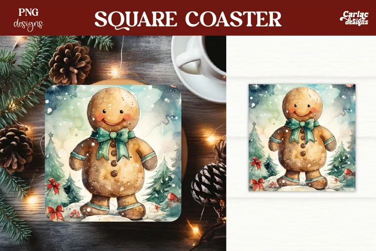 Christmas Square Coaster Sublimation