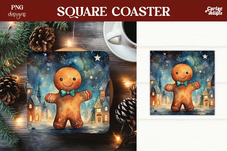 Christmas Square Coaster Sublimation