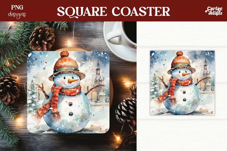 Christmas Square Coaster Sublimation