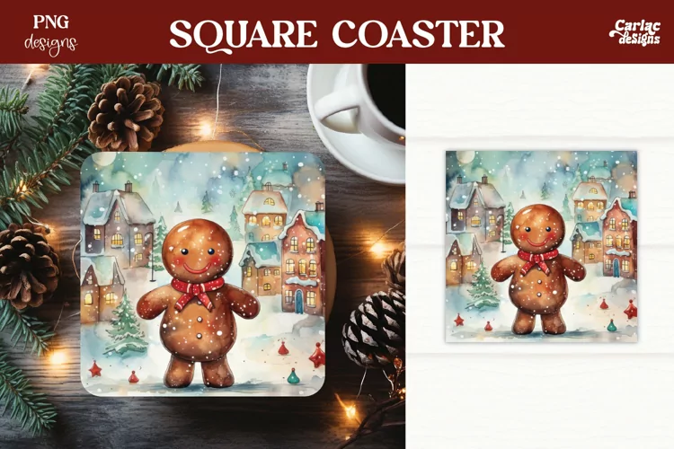 Christmas Square Coaster Sublimation