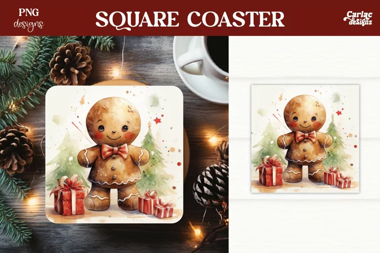 Christmas Square Coaster Sublimation