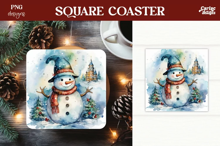 Christmas Square Coaster Sublimation