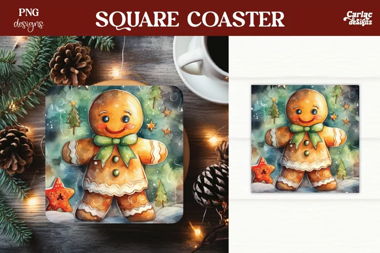 Christmas Square Coaster Sublimation