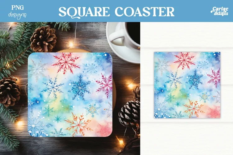 Christmas Square Coaster Sublimation