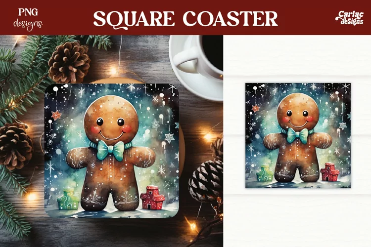 Christmas Square Coaster Sublimation